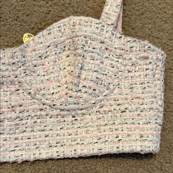 Meshki Stylish Textured Cream Crop Top - Picture 9 of 9